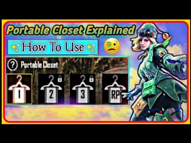How To Use "PORTABLE CLOSET" Option In PUBG MOBILE & Full Information How To Unlock All Closet DONATE ON PAYTM/GOOGLE PAY IF YOU WANT TO ...