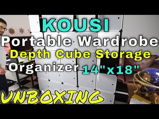 This video is about KOUSI Portable Wardrobe Closet 14"x18" Depth Cube Storage Organizer with Doors, 12 Cubes + 6 Hangers ------Support------ PAYPAL ...