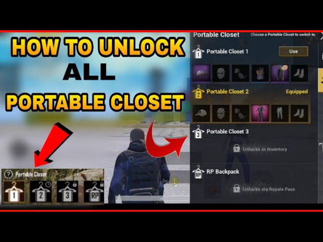 HOW TO UNLOCKED PORTABLE CLOSET IN PUBG MOBILE | UNLOCK PORTABLE CLOSET Note :- please support me Please like subscribe share Fix ...