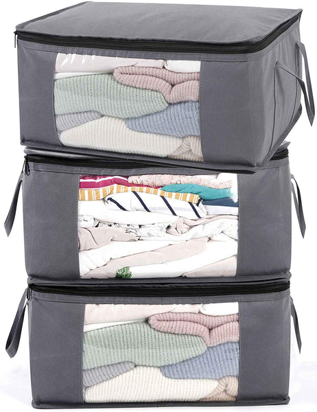 ABO Gear Storage Bins Storage Bags Closet Organizers Sweater Storage Clothes Storage Containers, 3pc Pack $15.99