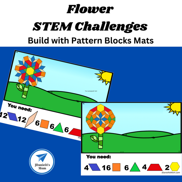 Flower STEM Challenges Build Pattern Block Mats