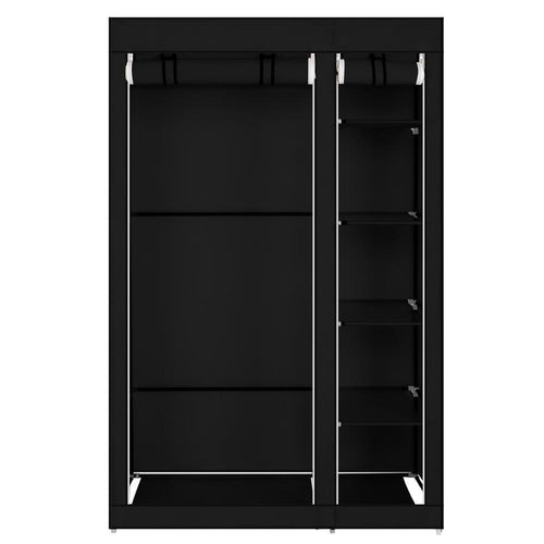 67" Portable Clothes Closet Wardrobe with Non-woven Fabric and Hanging Rod Quick and Easy to Assemble Black