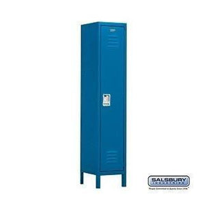 Order now salsbury industries assembled 1 tier extra wide standard metal locker with one wide storage unit 6 feet high by 15 inch deep blue