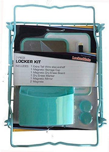 Results lockermate 7 piece tall wire locker kit with magnets mirror dry erase board storage cup dry erase marker school supplies mist green