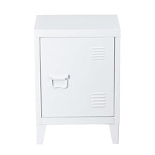 Load image into Gallery viewer, Great houseinbox metal locker organizer side end table office file storage 2 shelves detachable 4 legs size 15 9 x 12 x 22 6 white