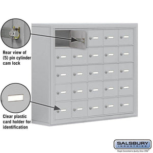 Online shopping salsbury industries aluminum 5 door high surface mounted cell phone storage locker unit with 25 a size doors and master keyed locks