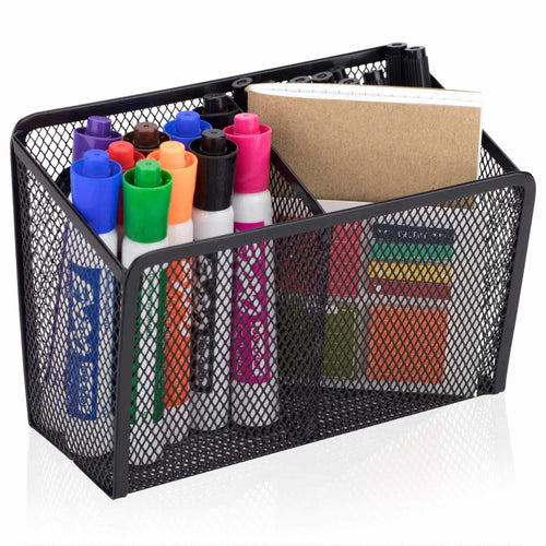 Cheap workablez magnetic pencil holder 2 generous compartments magnetic storage basket organizer extra strong magnets perfect mesh pen holder to hold whiteboard locker accessories