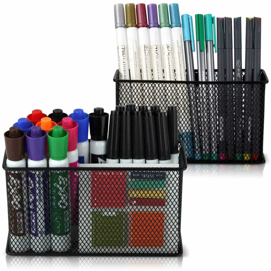 Online shopping large magnetic locker organizer set of 2 mesh pencil holder baskets with extra strong magnets perfect marker and pen storage holds securely your whiteboard and locker accessories