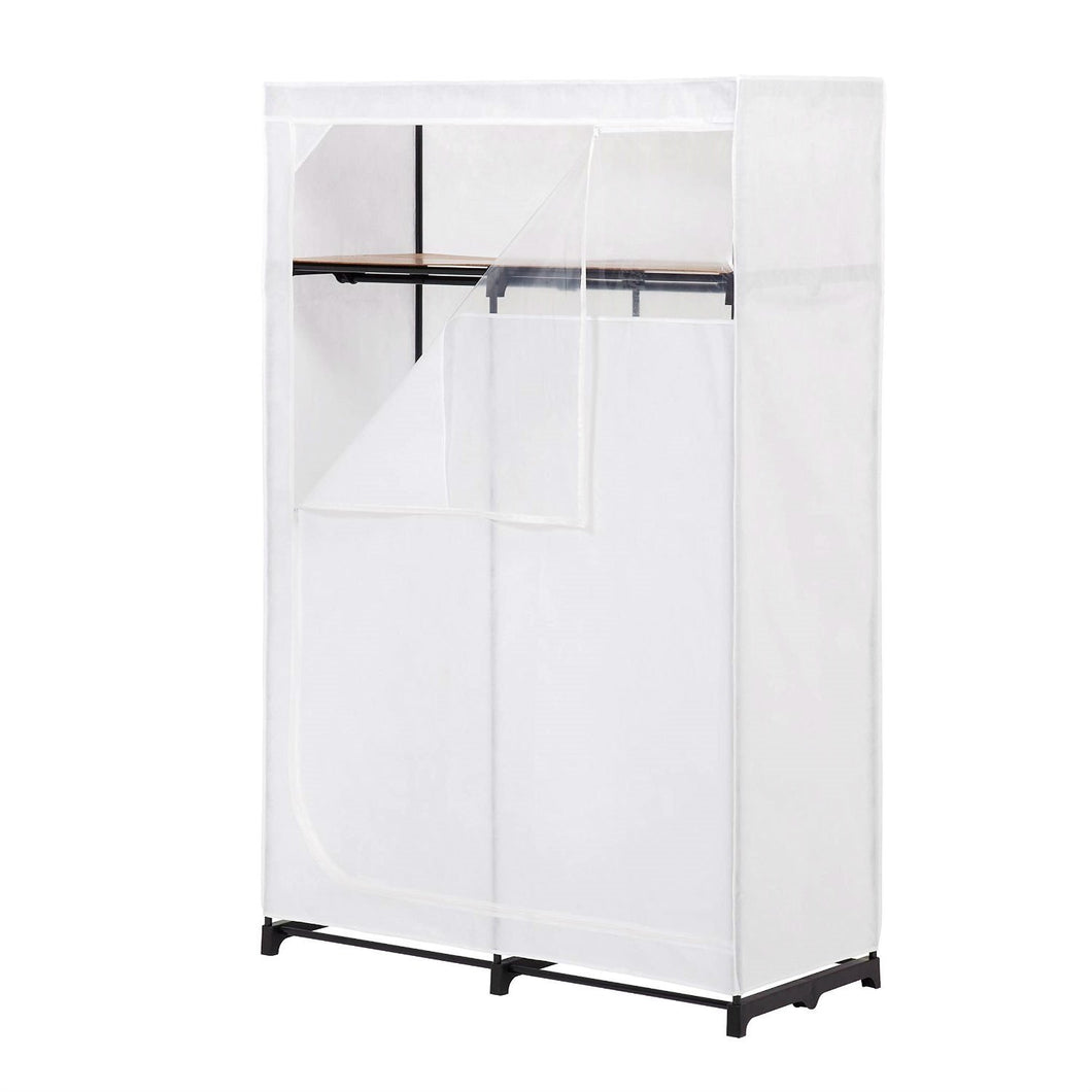 46-inch White Portable Closet Clothes Organizer Wardrobe