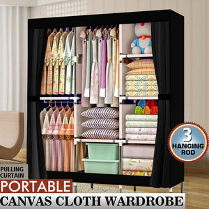 71" Portable Closet Wardrobe Storage Organizer