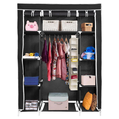 (UK) 127x47x169cm Triple Fabric Foldable Clothes Wardrobe Closet